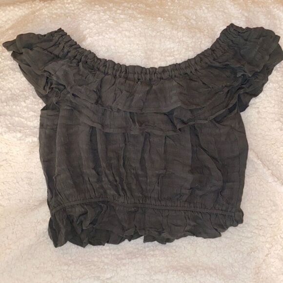 ✨ HP✨NWT Express Shadow Stripe tie up crop✨ - Picture 3 of 6